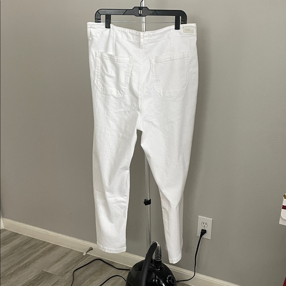 PAIGE Crisp White Wide Leg Trousers - Picture 6 of 8